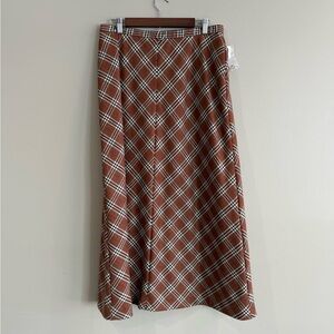 NWT Preston & York Brown and Cream Maxi Wool Blend Skirt